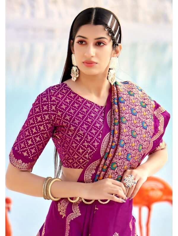 Buy NowDesigner Organic Banarasi Sarees In Purple Color In Best Price From  Fashion Bazar.