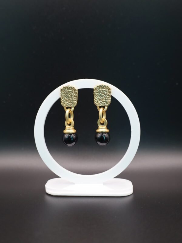 Black Ball Drop Earrings for Women - gg000024