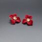 Irregular Red Flannel Flower Stud Earrings for Women - gg000010