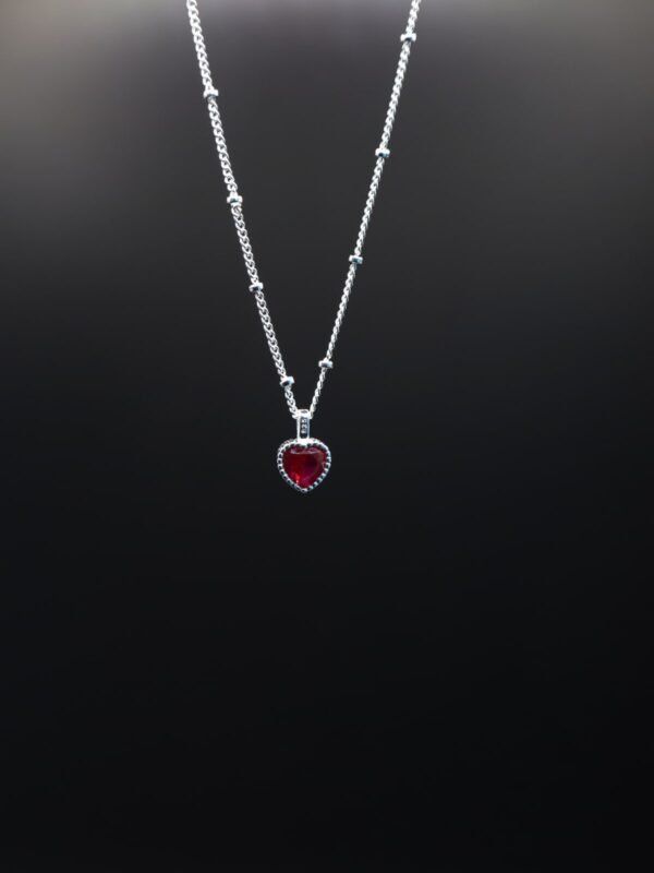 Mini Red Crystal Heart Necklace - gg000033