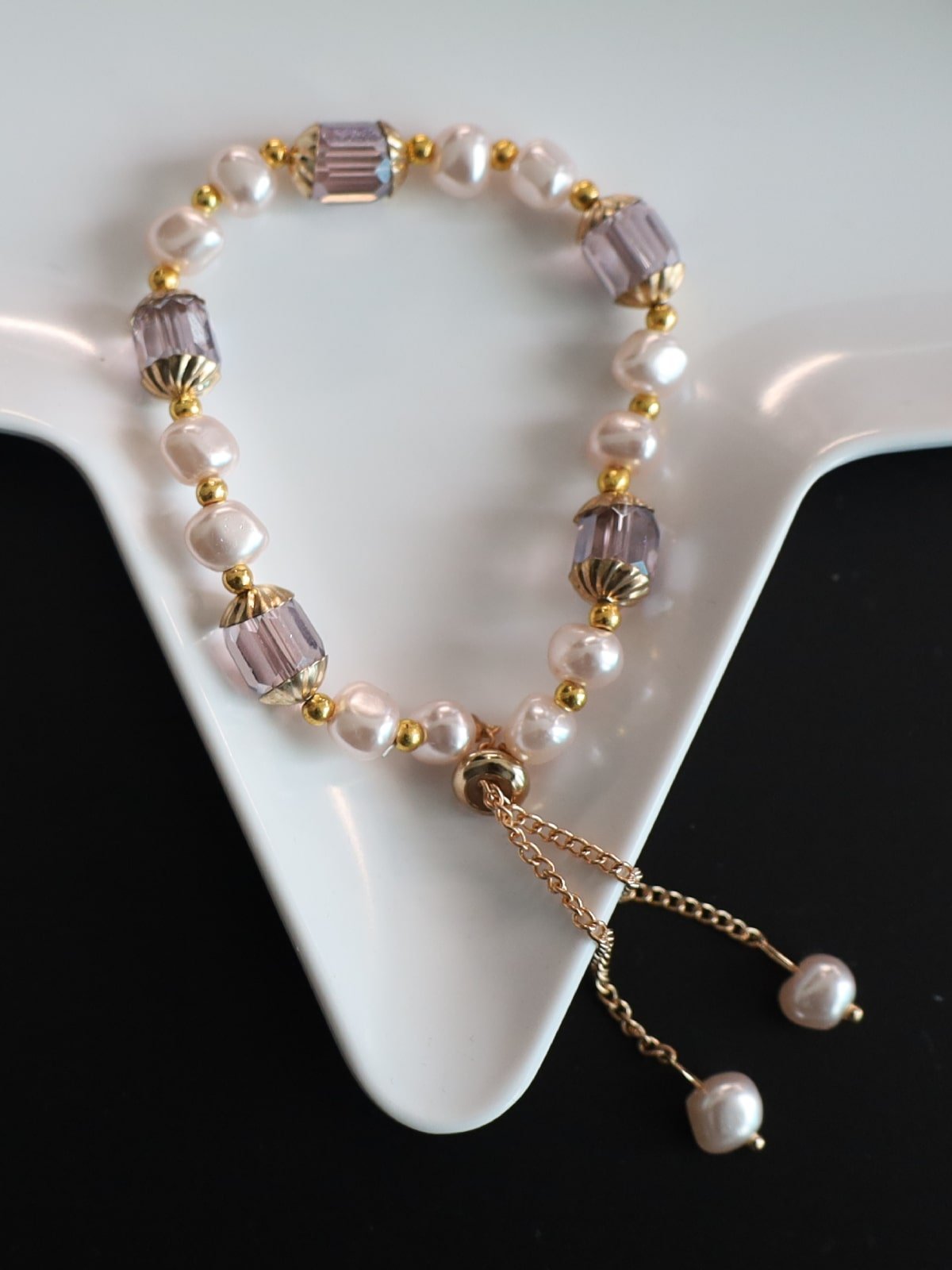 Purple Imitation Pearl Bracelet for Women & Girls - gg000001