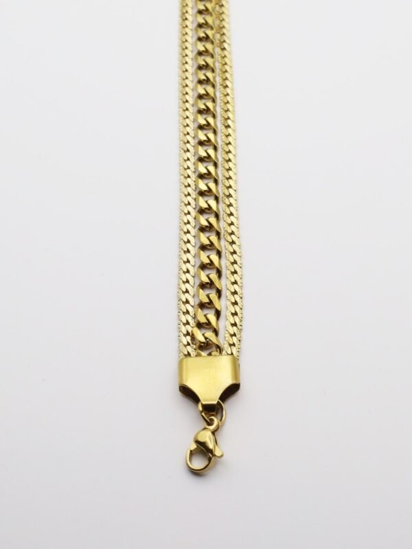 Gold-Plated Layered Chain Bracelet – Hypoallergenic, Anti-Tarnish Stainless Steel