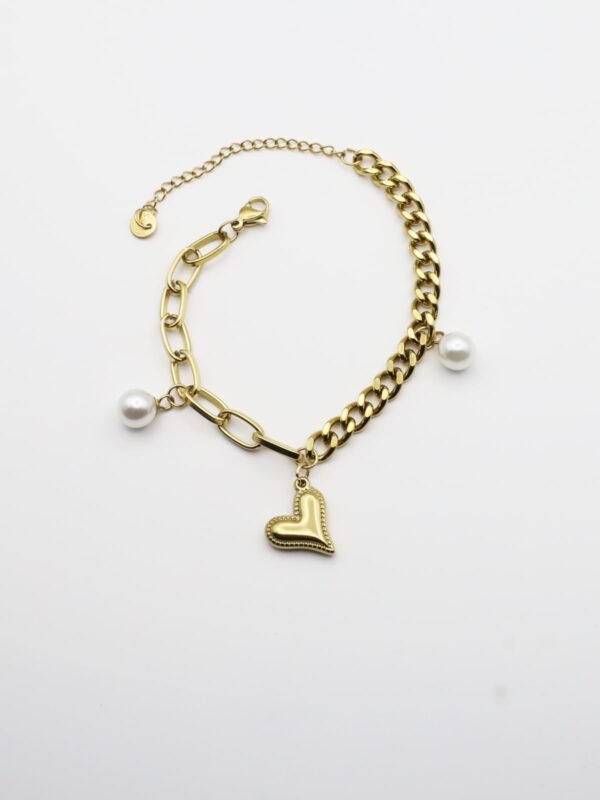 Vintage Style Pearl Love Heart Multi-Chain Bracelets - gg000050