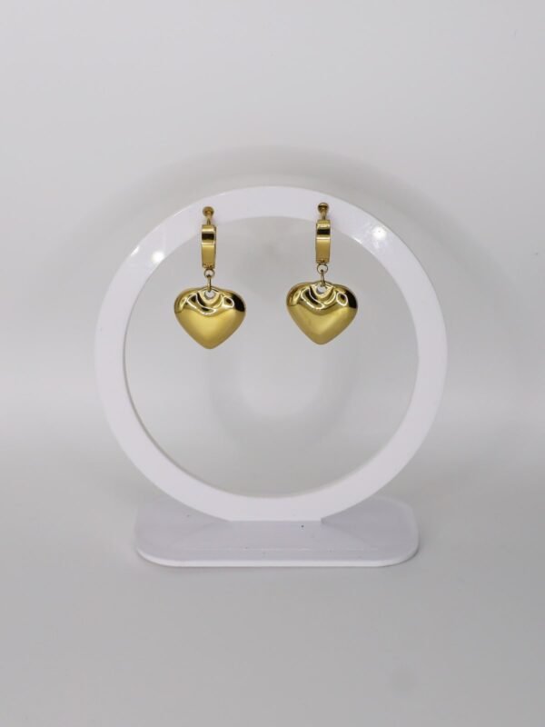 Elegant Heart Dangle Hoop Earrings