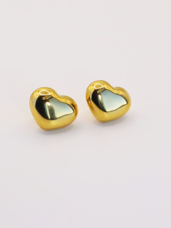 Gold Heart Stud Earrings