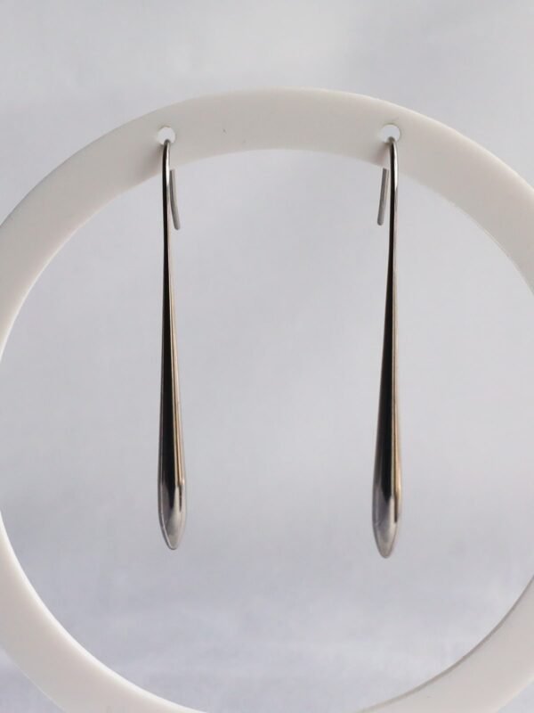 Sleek Stainless Steel Water Drop Earrings