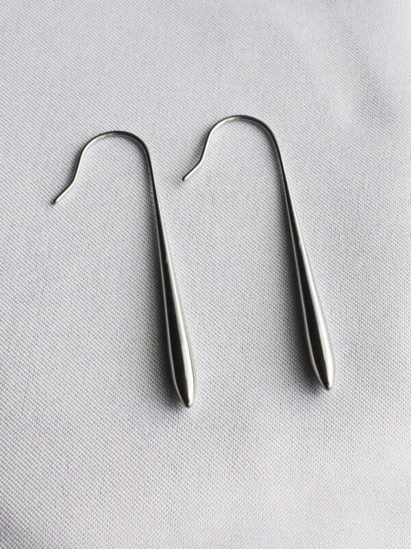 Sleek Stainless Steel Water Drop Earrings